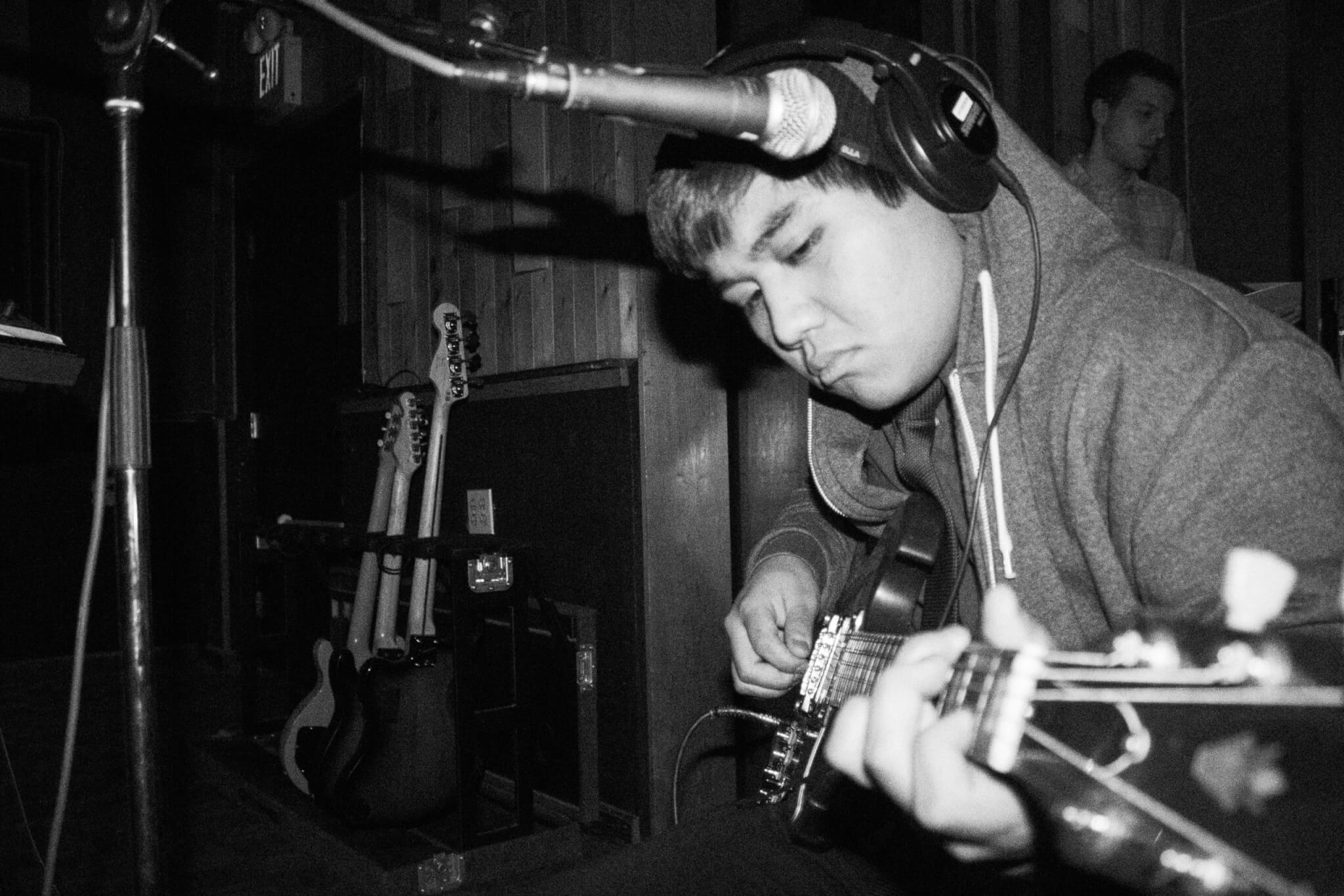 guitar player in studio